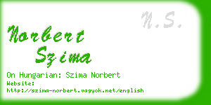 norbert szima business card